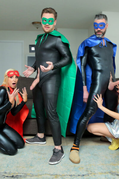 Closely related family members have a foursome in cosplay clothing Image #4