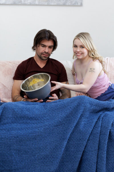 Blonde girl Lucky Fae has sex with her stepdad on movie night Image #4