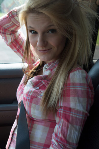 Slutty hitchhiker pays for ride with jerk & blowjob including outdoor facial Image #3