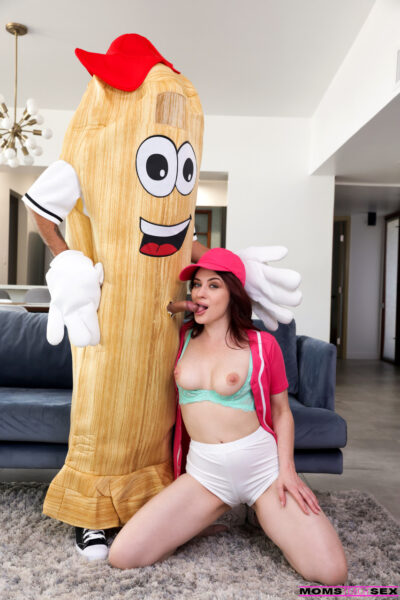 Brunette Jessica Ryan fucks her stepson dressed as a baseball team mascot Image #10