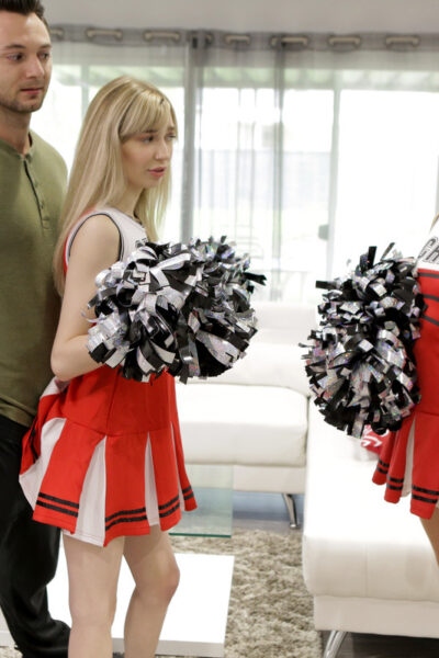 Teen cheerleaders Nikki Peach & Mackenzie Moss sport creampies after a 3some Image #5