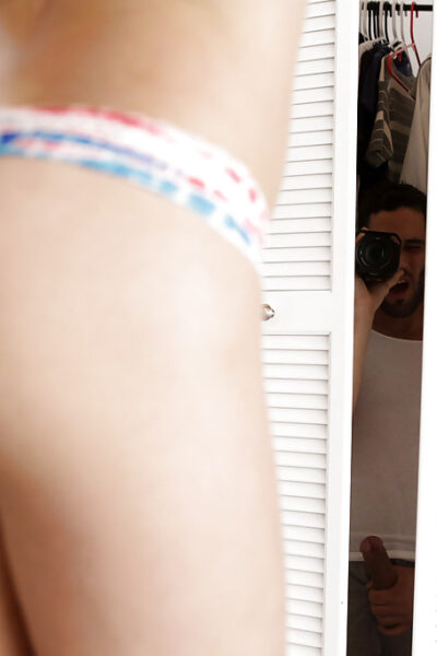 Platinum blonde first timer Aubrey Gold flaunting small breasts Image #10