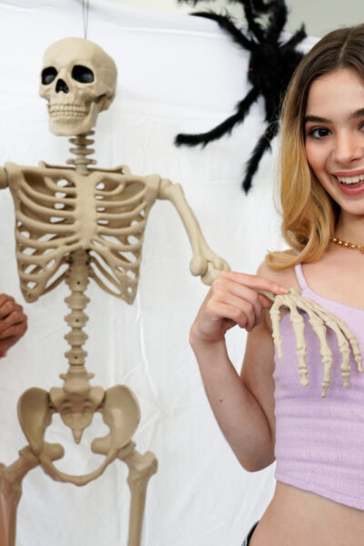 Cute blonde stepsisters Mia Kay and Molly Little have lesbian sex at Halloween Image #3
