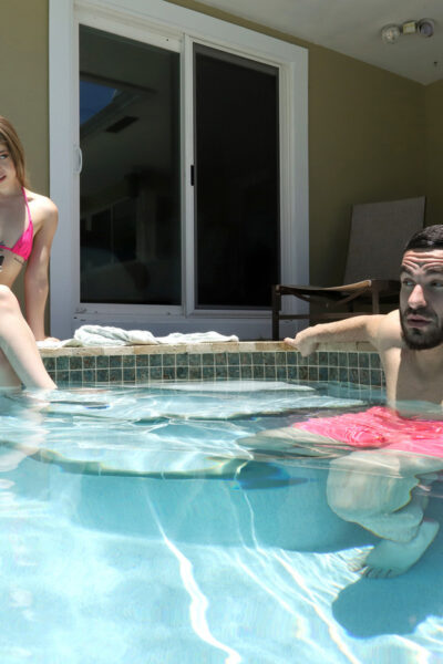 Nice teen Alexa Kiss takes off a pink bikini before sex with her stepbrother Image #7