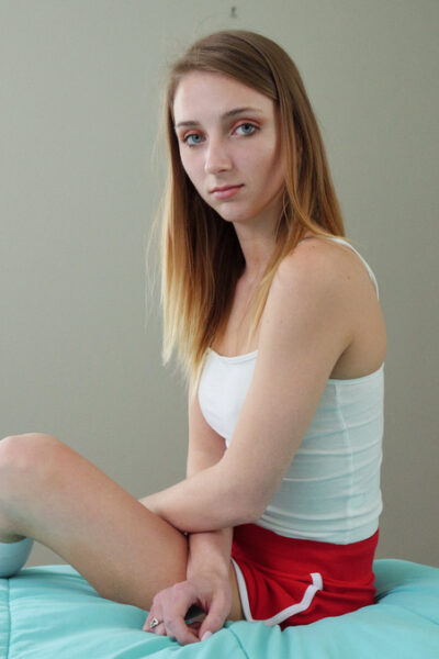 Thin teens Macy Meadows and Chloe Temple kiss to conclude a POV threesome Image #4