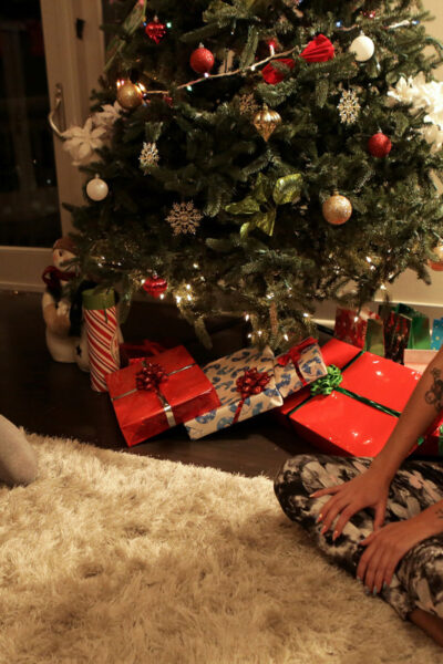 Young girls Kacie Castle and Vina Sky have a reverse gangbang at Christmas Image #1