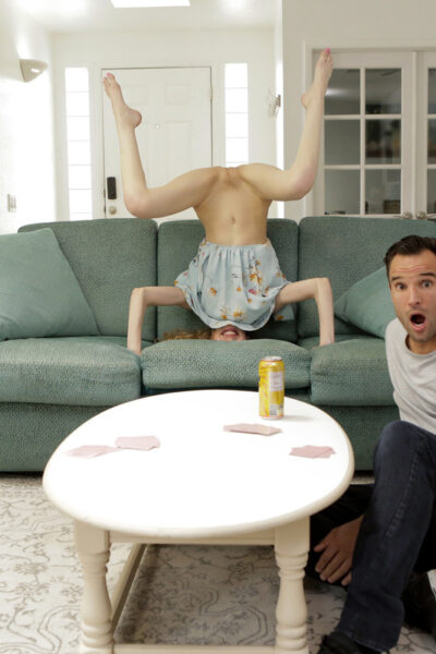 Blonde spinner Mackenzie Moss rides her stepbro's dick after losing at cards Image #6