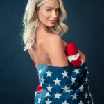Hot blonde teen Emma Hix models by herself prior to seducing her man