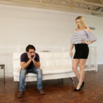 Leggy blonde Sierra Nicole ends up with a creampie pussy after break up sex