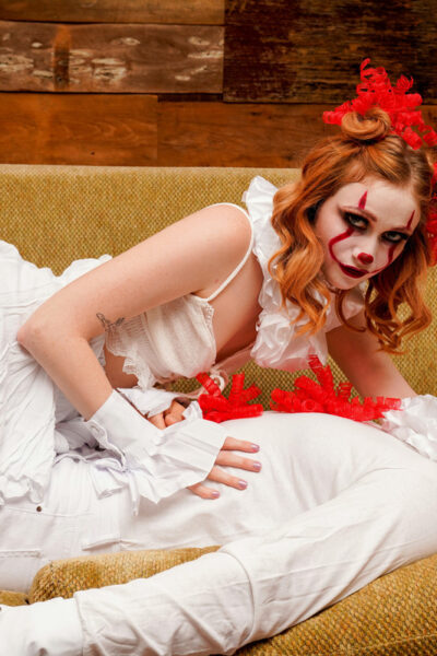 Young redhead Scarlet Skies and her boyfriend have sex in cosplay attire Image #6