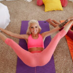 After some yoga teens Halle Von and Marry Lynn play with each other