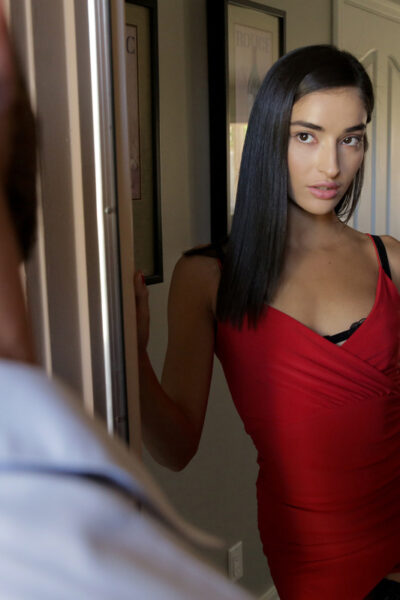 Alluring teen Emily Willis changes into a red dress to seduce an old flame Image #6