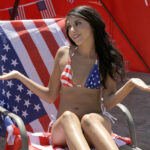 Alluring teens Hime Marie and Kyler Quinn enjoy a 4th of July threesome fuck