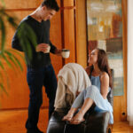 Erotic gorgeous brunette with nice tits gets a sensual doggystyle fuck