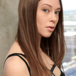 Slender flexible Alexa Nova contorts naked in heels for pussy lick in window