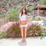 Toned brunette Jojo Kiss hoses her shaved pussy & gets banged under a tree