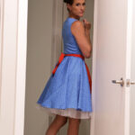 American teen Emily Willis strips her sweet dress and rides a fat boner