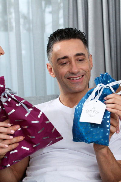 Brunette Sarah Cute getting cunnilingus from her blonde GF in a hot FFM 3some Image #2