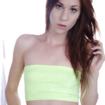 Skinny teenager Tysen Rich slowly undress and plays with pussy