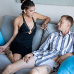 Slutty Spanish babe Luna Naked gives a big dick a wild ride on the couch