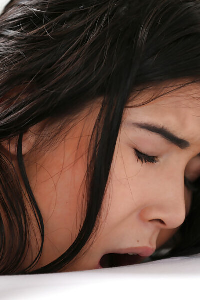 Dark haired teen Lady D takes cumshot on phat ass after hardcore 69 session Image #12