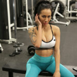 Fitness freak Amia Miley doffs yoga pants to get poked & eat cum on gym floor