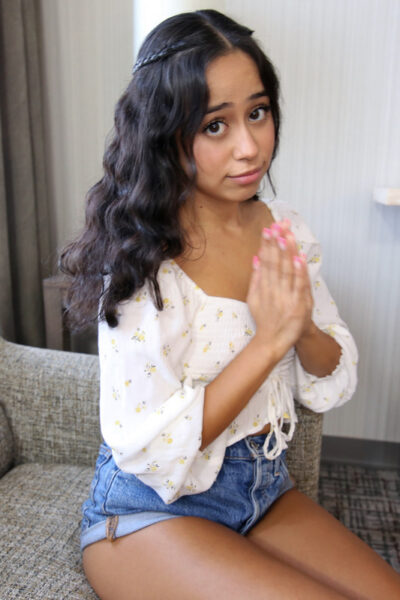 Latina teen Dania Vega bares her phat ass before P2M sex with her stepbrother Image #7