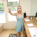 Tall blonde Anastasia Knight blows her stepbro's BBC and takes it in her pussy