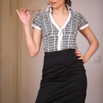 Skinny bespectacled MILF strips and spreads her hairy beaver