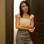 Thin teen Jasmine Grey slides her red panties aside for sex with stepdad