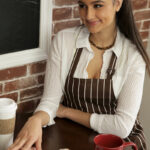 Young brunette Eliza Ibarra seduces her man friend in a black miniskirt